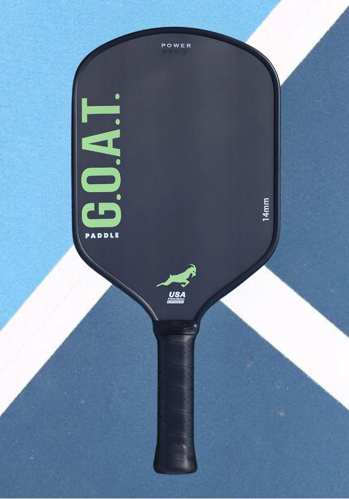 G.O.A.T. Stealth Power 14mm Hybrid Pickleball Paddle Green