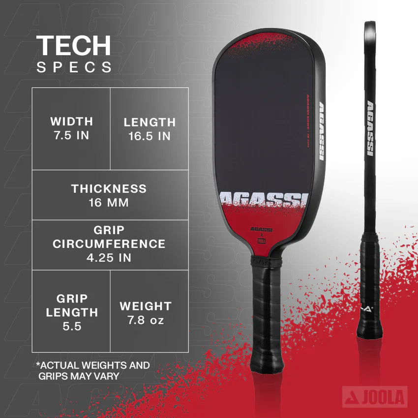 Joola Agassi Edge SS25 16mm Pickleball Paddle