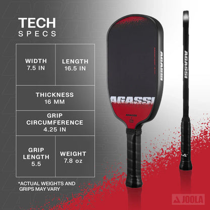 Joola Agassi Edge SS25 16mm Pickleball Paddle