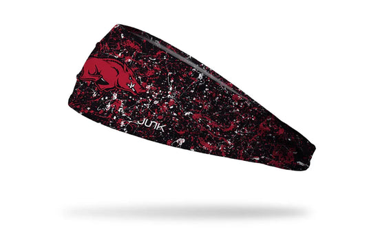 UNIVERSITY OF ARKANSAS: SPLATTER BLACK HEADBAND